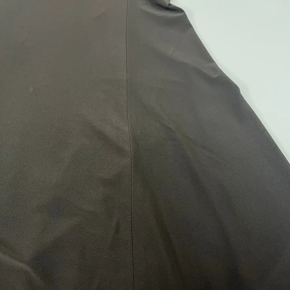 NORMA KAMALI Halter Turtle Fishtail Gown 4-Way Stretch Womens Sz M/38 Chocolate - Picture 3 of 9